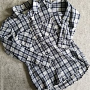 Mudd Blue and Gray Plaid Flannel Shirt